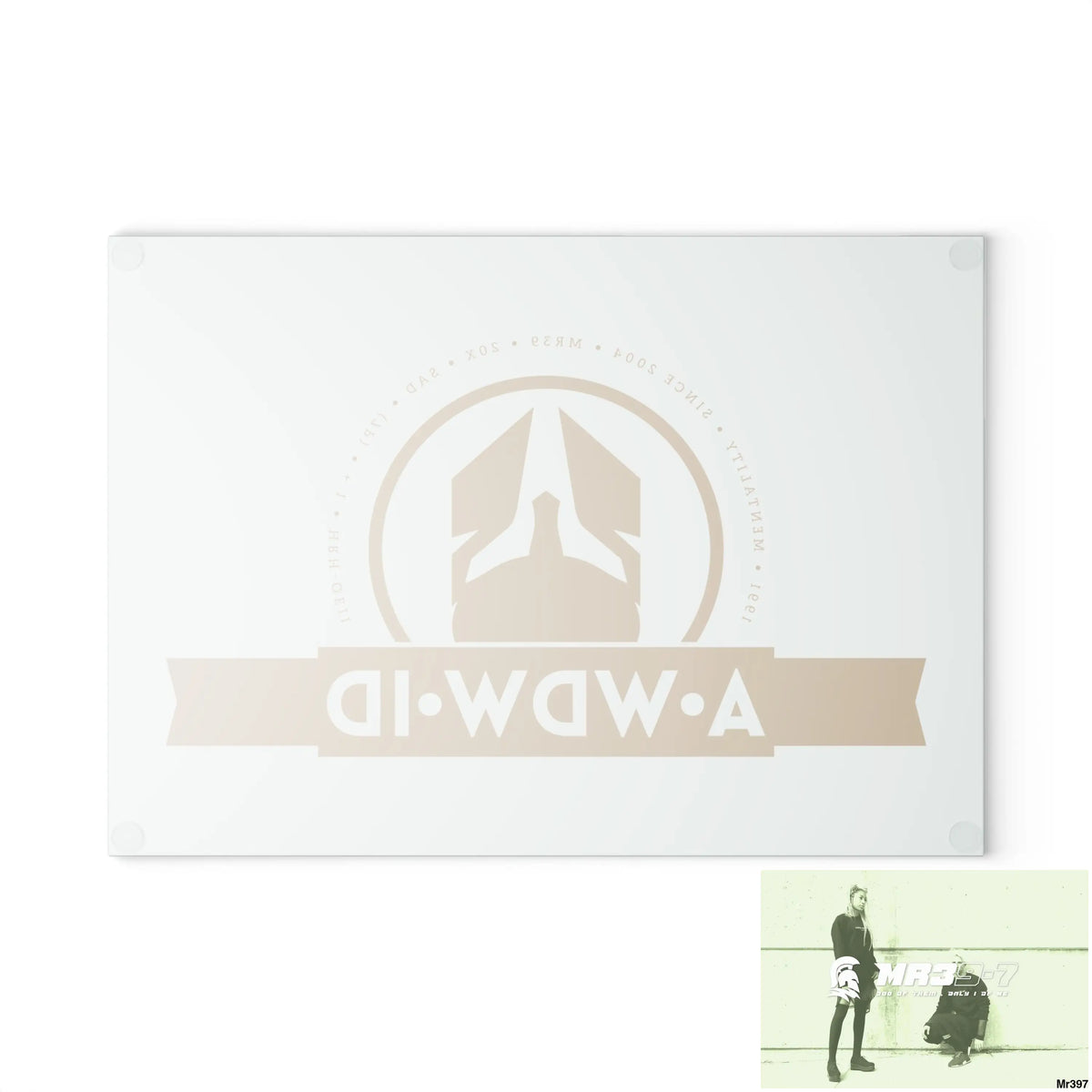 A Who Dares Wins ID Glass Cutting Board Home Decor