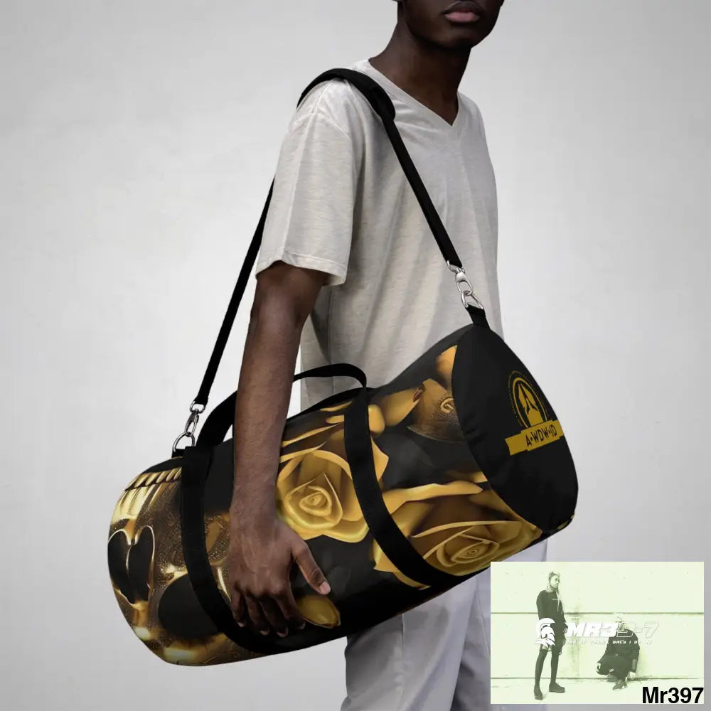 A Who Dares Wins ID Gothic Skulls & Roses Duffel Bag Bags