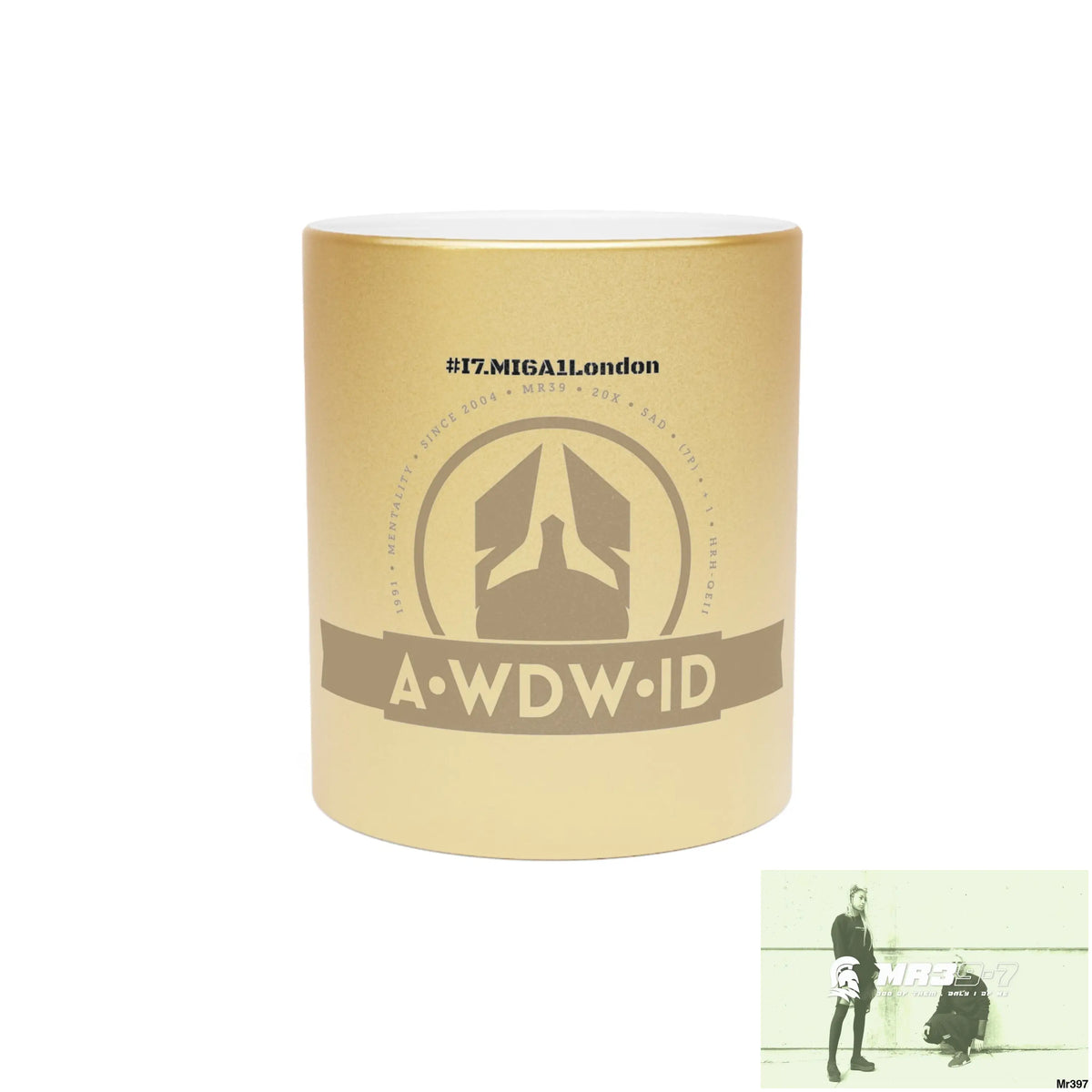 A Who Dares Wins ID #I7MI6A1London Metallic Mug (Silver\Gold) 11oz / Gold Mug