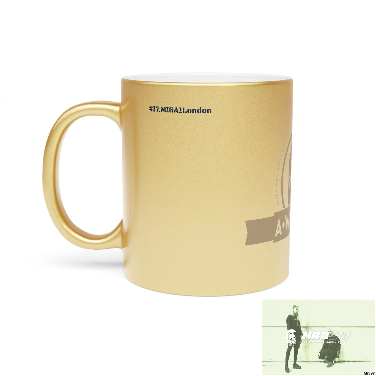 A Who Dares Wins ID #I7MI6A1London Metallic Mug (Silver\Gold) 11oz / Gold Mug