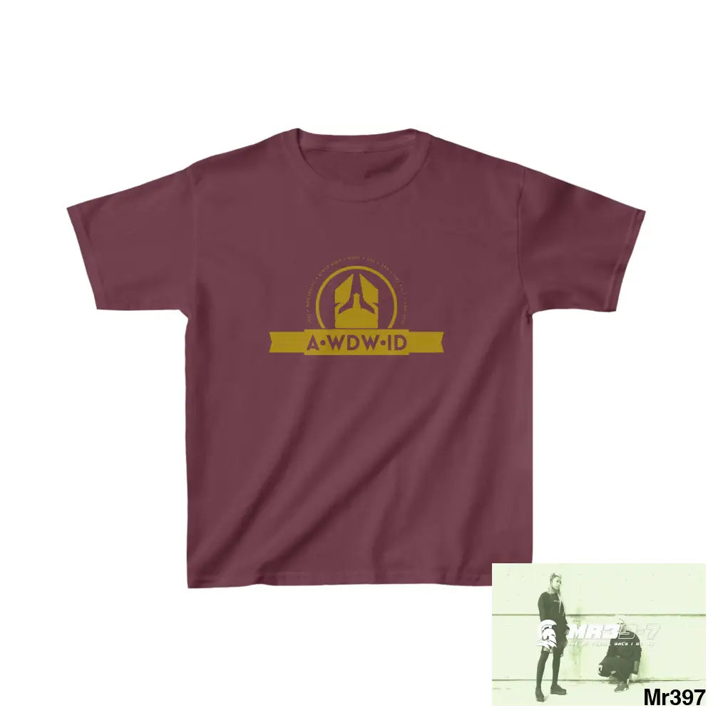 A Who Dares Wins ID - Kids Heavy Cotton™ Tee XS / Maroon Kids clothes