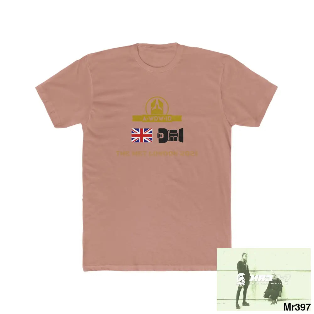 A Who Dares Wins ID One flew over the Redwoods Centre - Men’s Cotton Crew Tee Solid Desert Pink / S T-Shirt