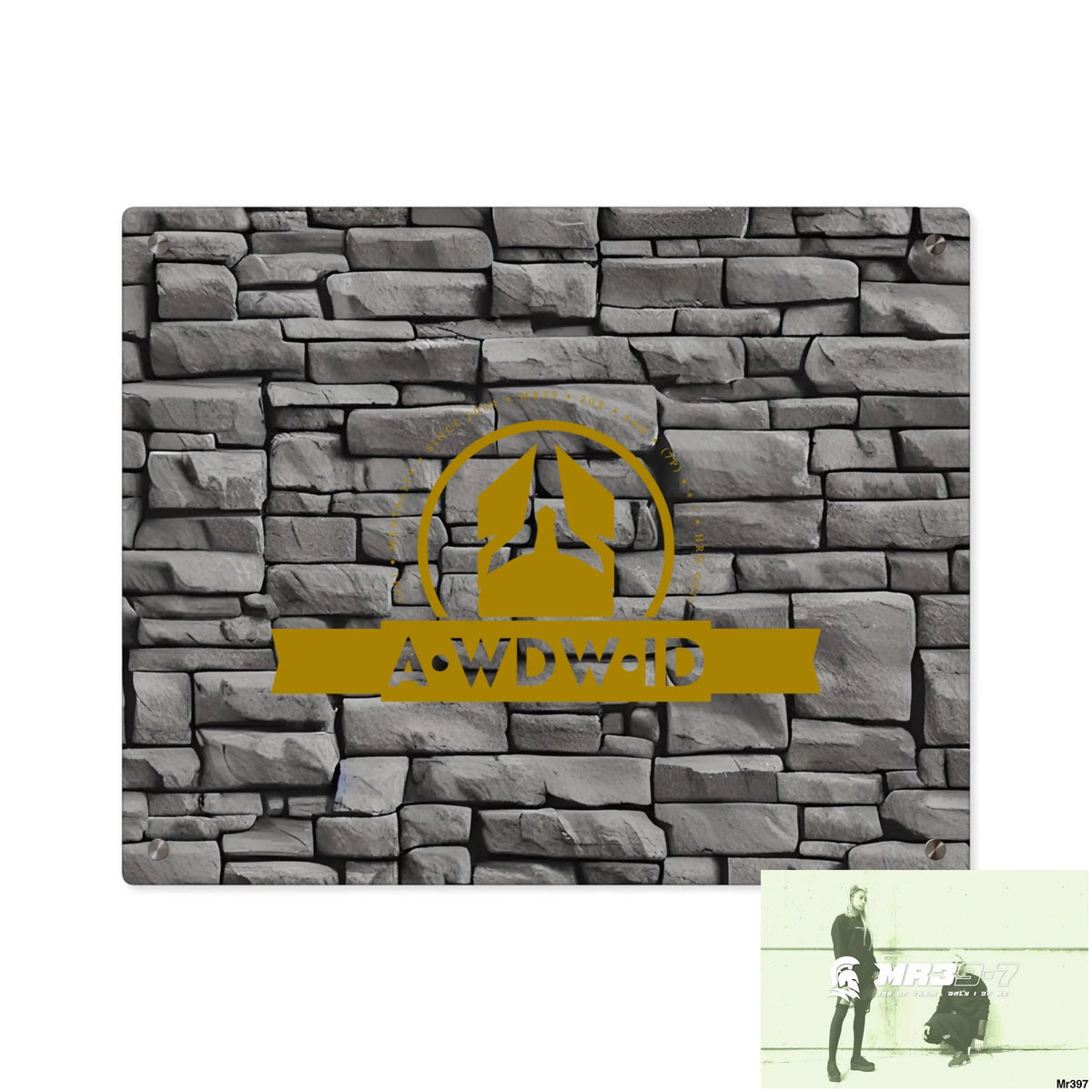 A Who Dares Wins (ID) RSF 3D Dark Black Brick Wall 32k Ultrarealistic High quality Acrylic Wall Art Panels 20″ x 16″