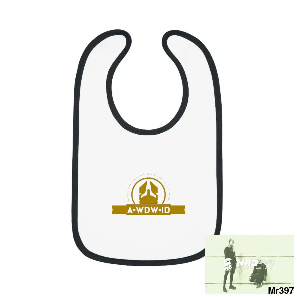 A Who Dares Wins ID RSF Baby Contrast Trim Jersey Bib White/Black / One size Kids clothes