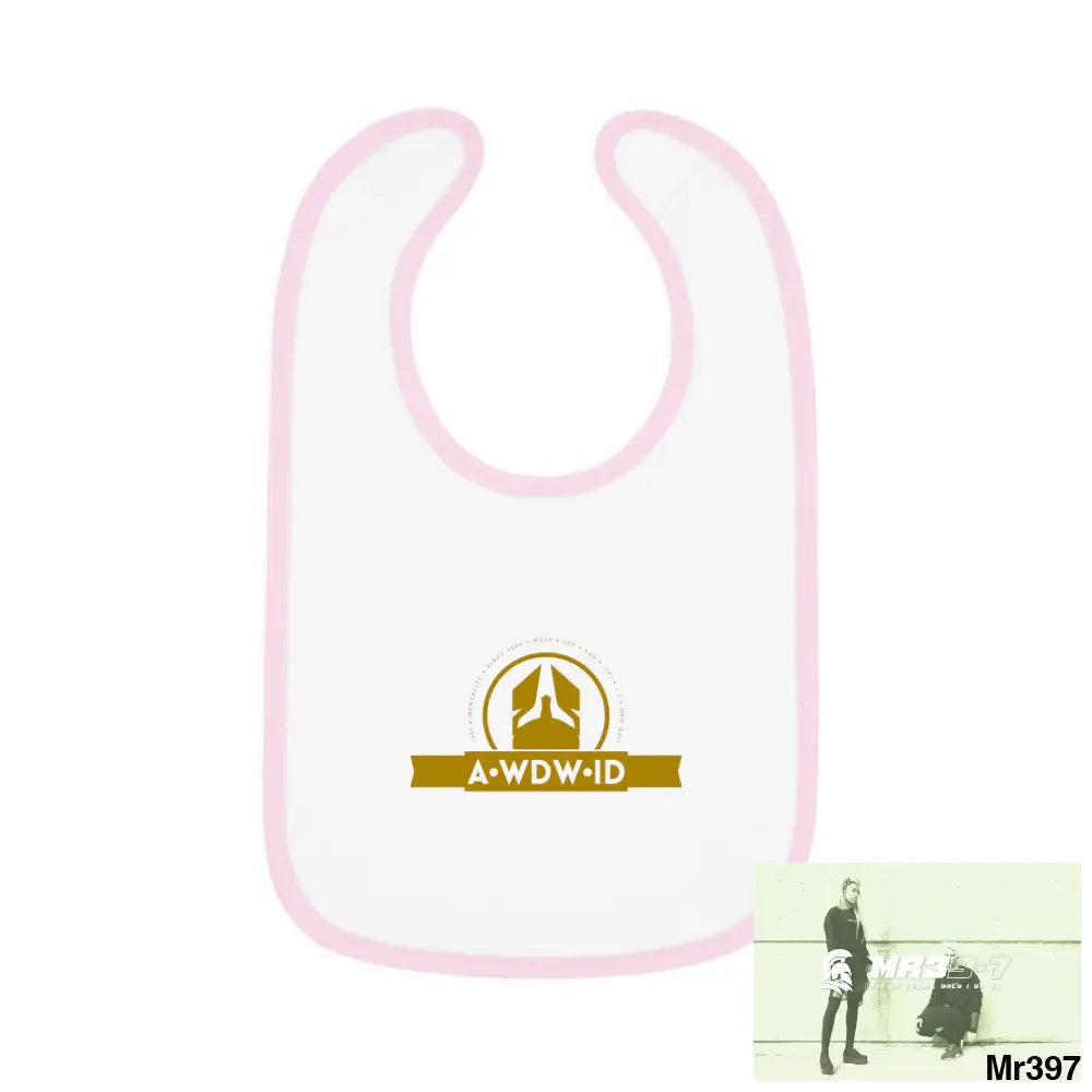 A Who Dares Wins ID RSF Baby Contrast Trim Jersey Bib White/Pink / One size Kids clothes