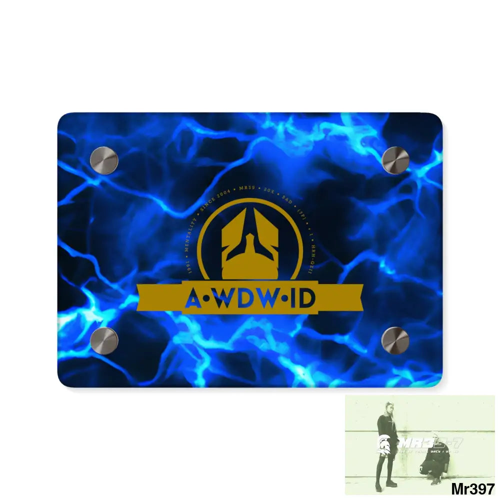 A Who Dares Wins (ID) RSF Electric Blue Acrylic Wall Art Panels 7’’ x 5’’ (Horizontal) / 0.25’’ Home Decor