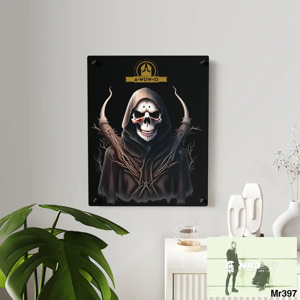 A Who Dares Wins (ID) RSF Halloween Reaper Graphic Acrylic Wall Art Panels Home Decor
