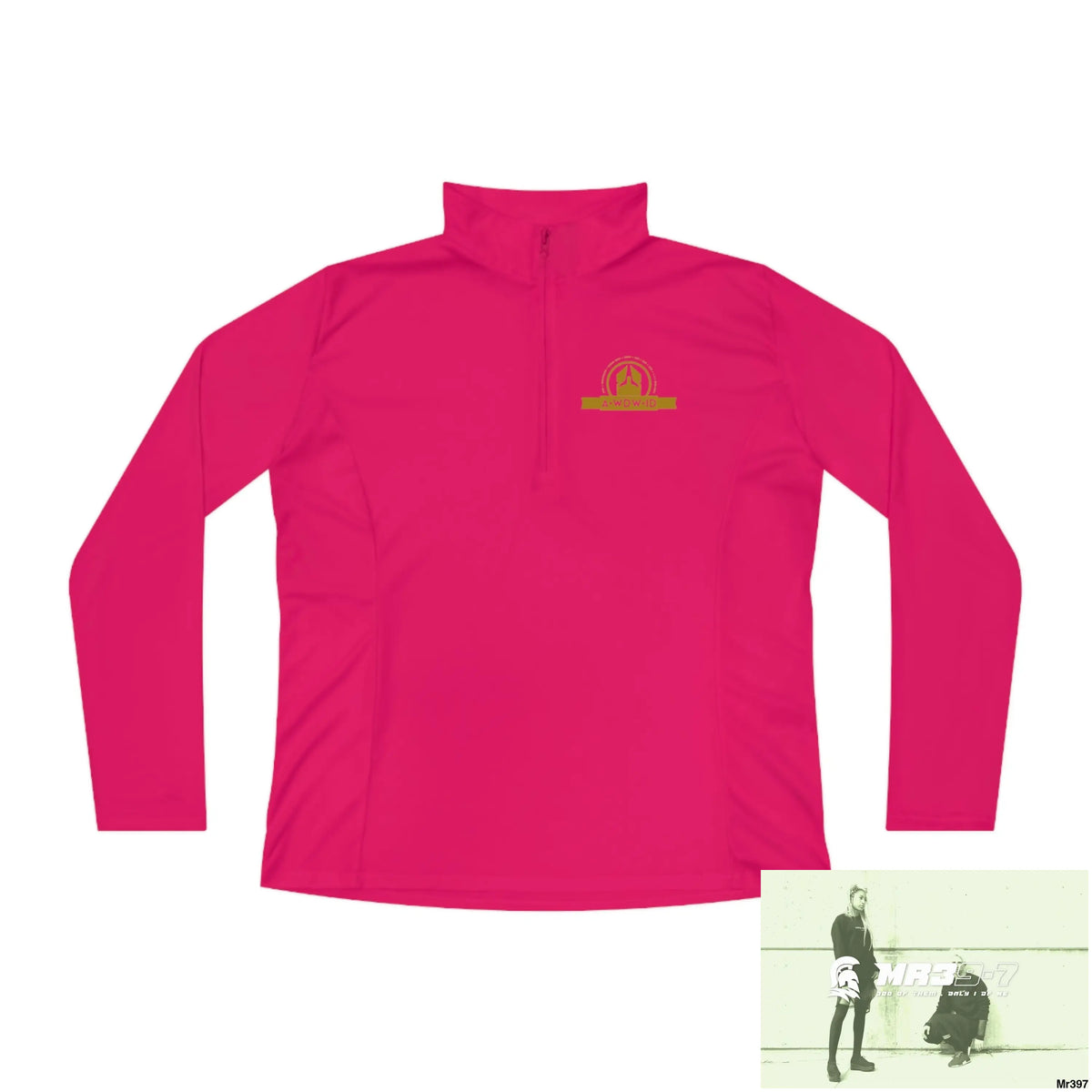 A Who Dares Wins (ID-RSF) Ladies Quarter-Zip Pullover Pink Raspberry / S Long-sleeve