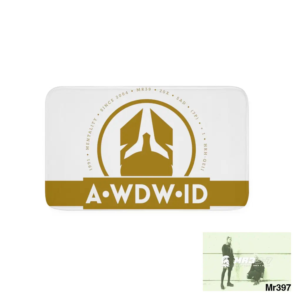 A Who Dares Wins ID RSF Memory Foam Bath Mat White / 30” x 18” Home Decor