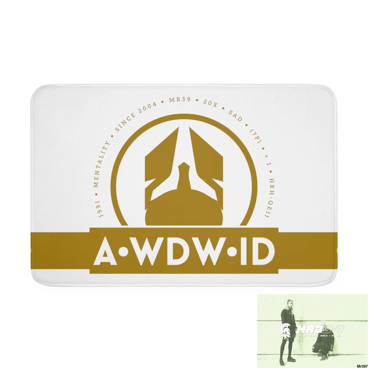 A Who Dares Wins ID RSF Memory Foam Bath Mat White / 36” x 24” Home Decor