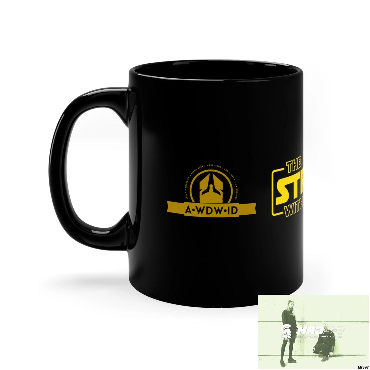 A Who Dares Wins (ID RSF) Pink Butterfly on Cherry tree Branch 11oz Black Mug 11oz Mug