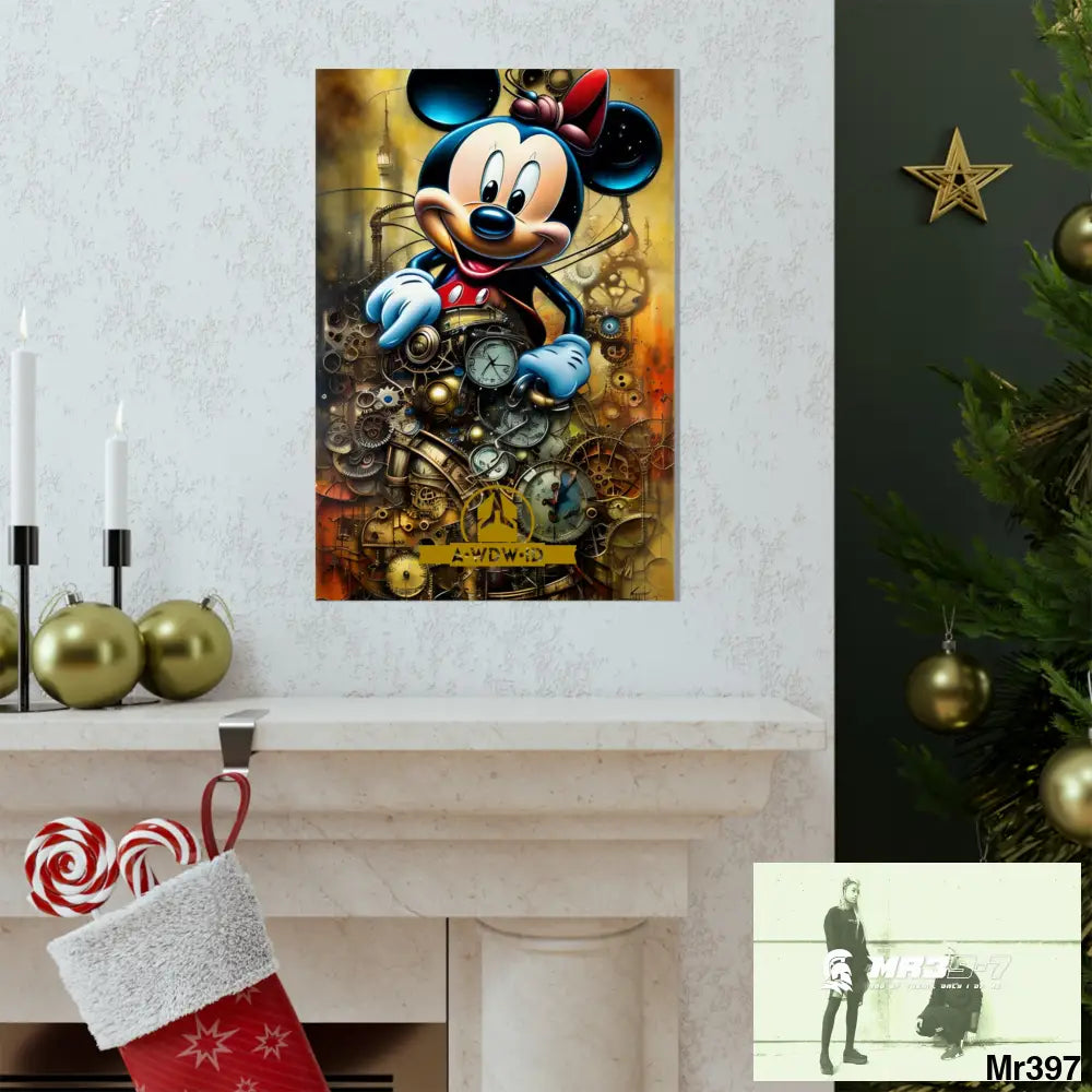 A Who Dares Wins ID RSF SuperResolution Micky Mouse Steampunk Graphic Matte Vertical Posters Poster