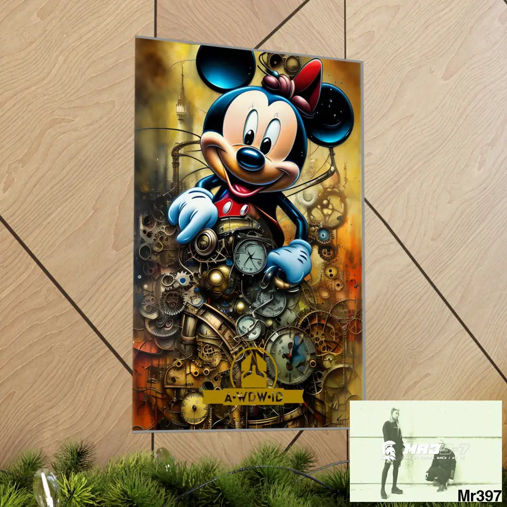 A Who Dares Wins ID RSF SuperResolution Micky Mouse Steampunk Graphic Matte Vertical Posters Poster