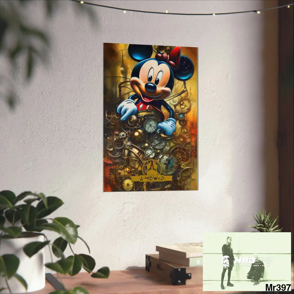 A Who Dares Wins ID RSF SuperResolution Micky Mouse Steampunk Graphic Matte Vertical Posters Poster