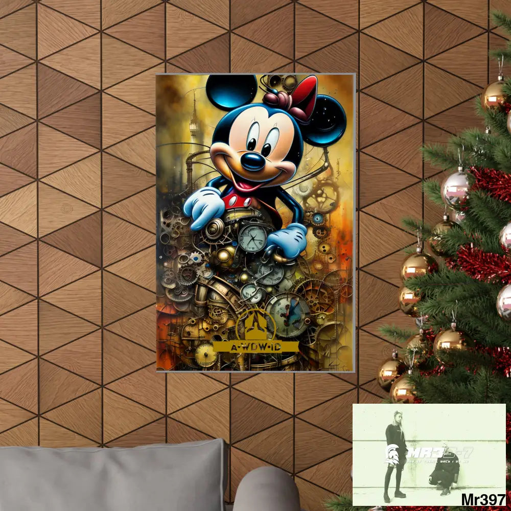 A Who Dares Wins ID RSF SuperResolution Micky Mouse Steampunk Graphic Matte Vertical Posters Poster