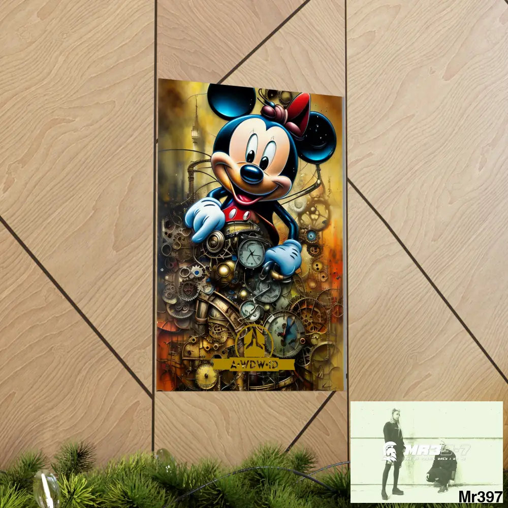 A Who Dares Wins ID RSF SuperResolution Micky Mouse Steampunk Graphic Matte Vertical Posters Poster