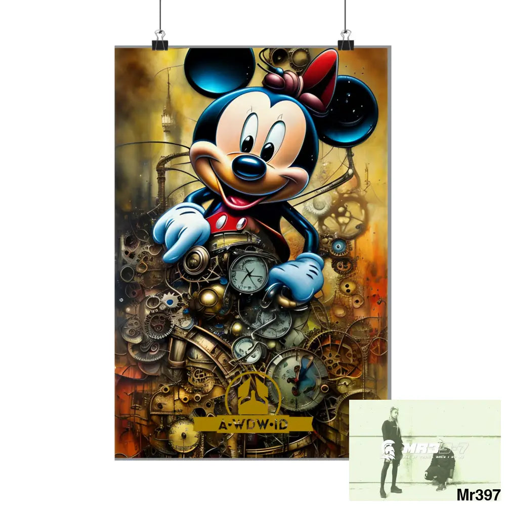 A Who Dares Wins ID RSF SuperResolution Micky Mouse Steampunk Graphic Matte Vertical Posters Poster