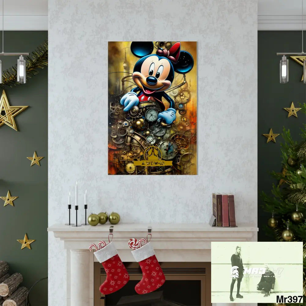A Who Dares Wins ID RSF SuperResolution Micky Mouse Steampunk Graphic Matte Vertical Posters Poster