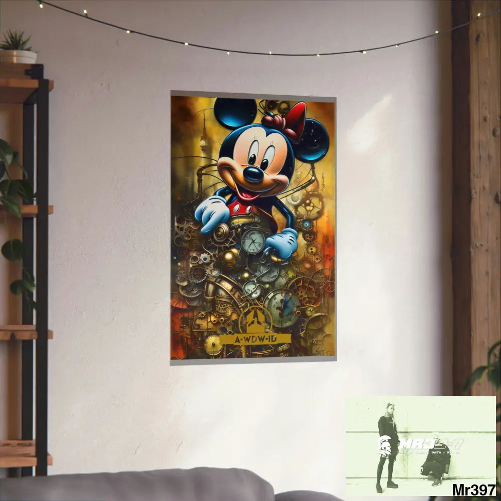 A Who Dares Wins ID RSF SuperResolution Micky Mouse Steampunk Graphic Matte Vertical Posters Poster