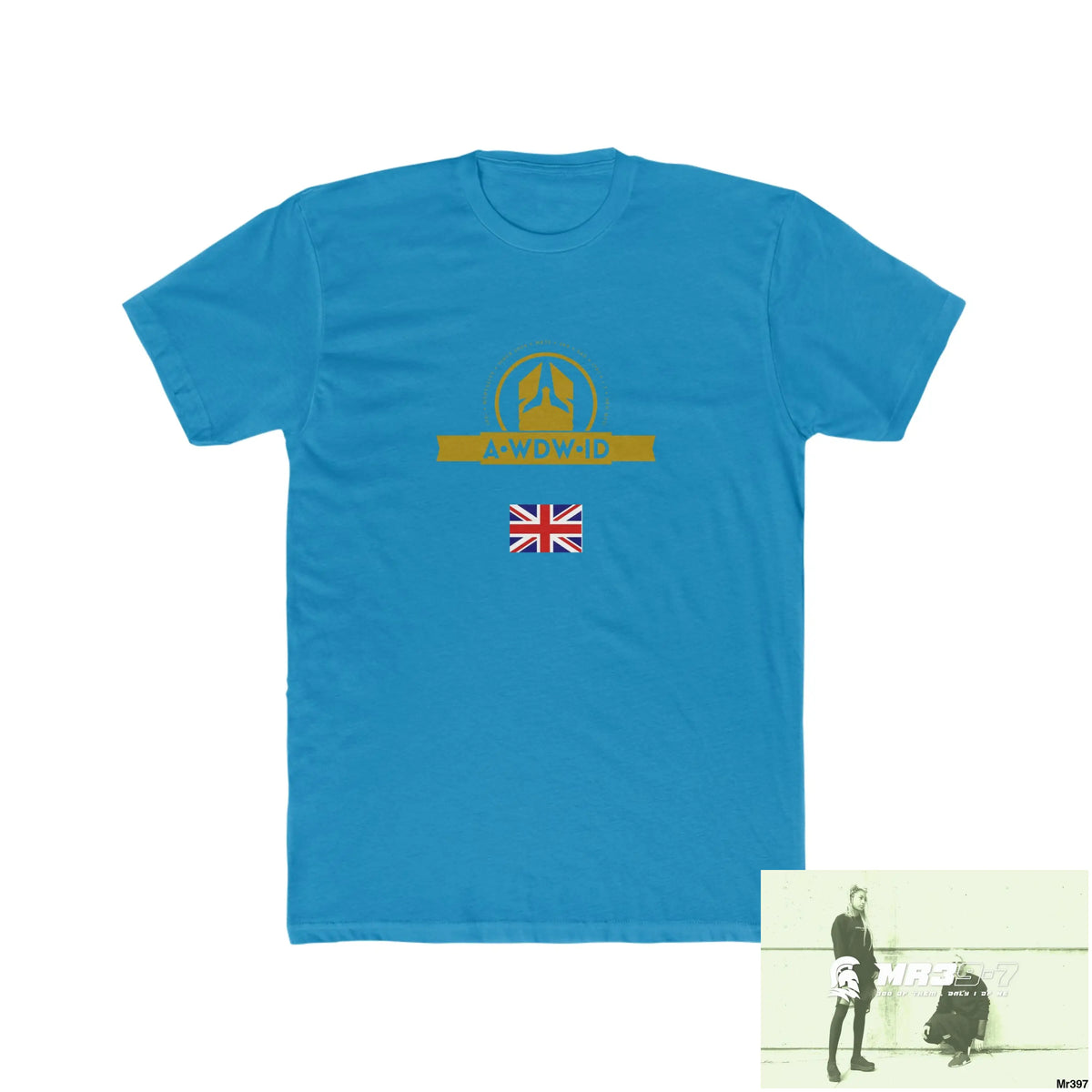 A Who Dares Wins ID RSF Telford & Wrekin -My home 2018 - Men’s Cotton Crew Tee Solid Turquoise / S T-Shirt