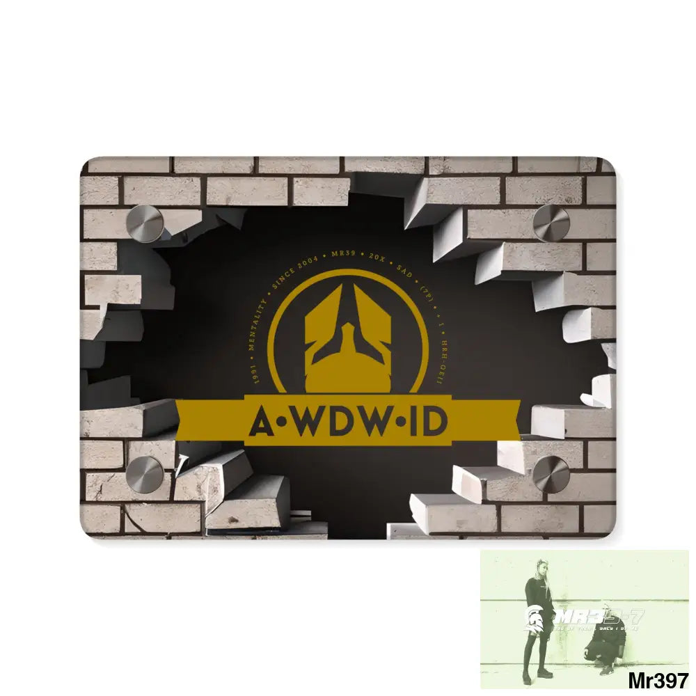 A Who Dares Wins (ID) RSF Through the 3D Cracked Brick Wall Graphic Acrylic wall Art Panels 7’’ x 5’’ (Horizontal)