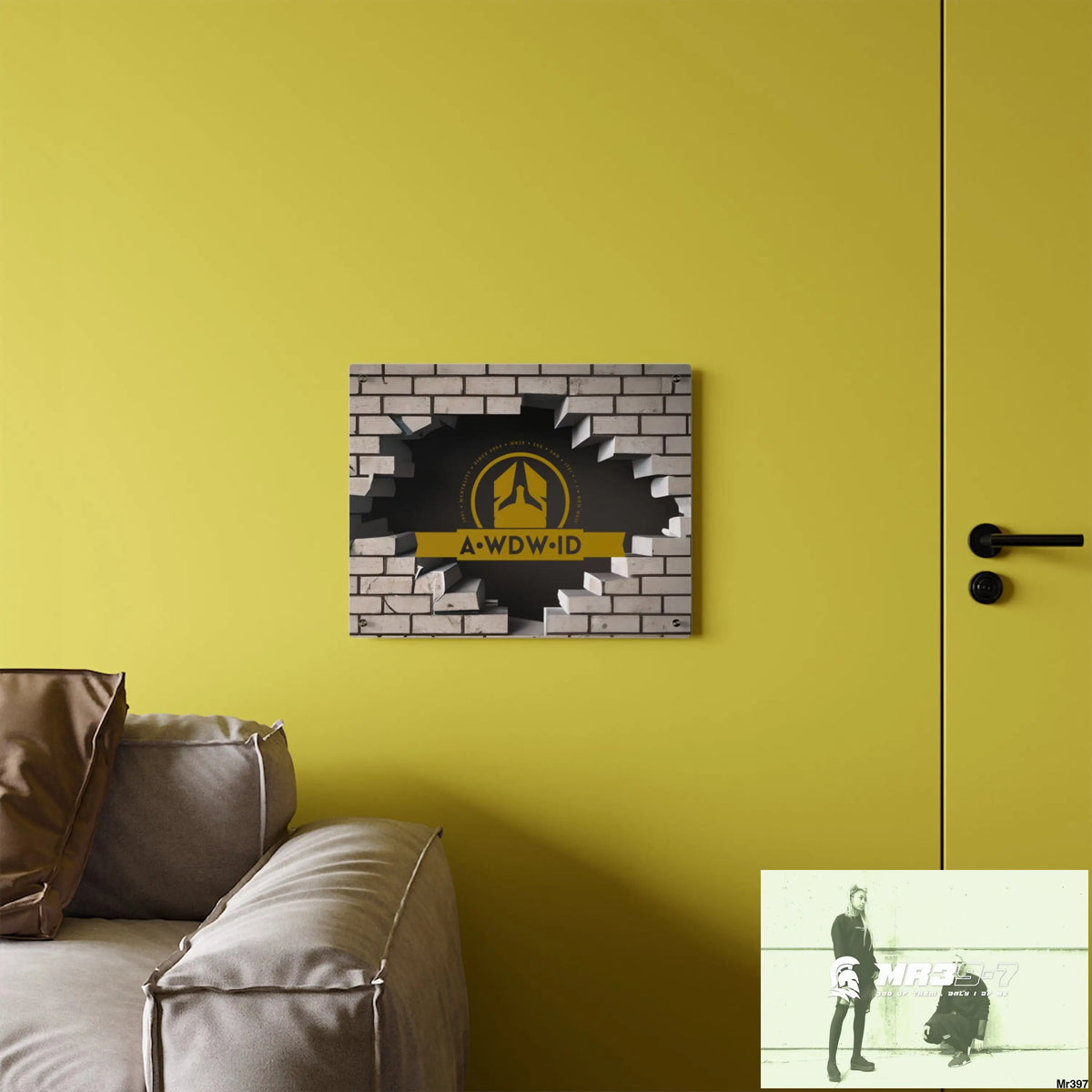 A Who Dares Wins (ID) RSF Through the 3D Cracked Brick Wall Graphic Acrylic wall Art Panels Home Decor