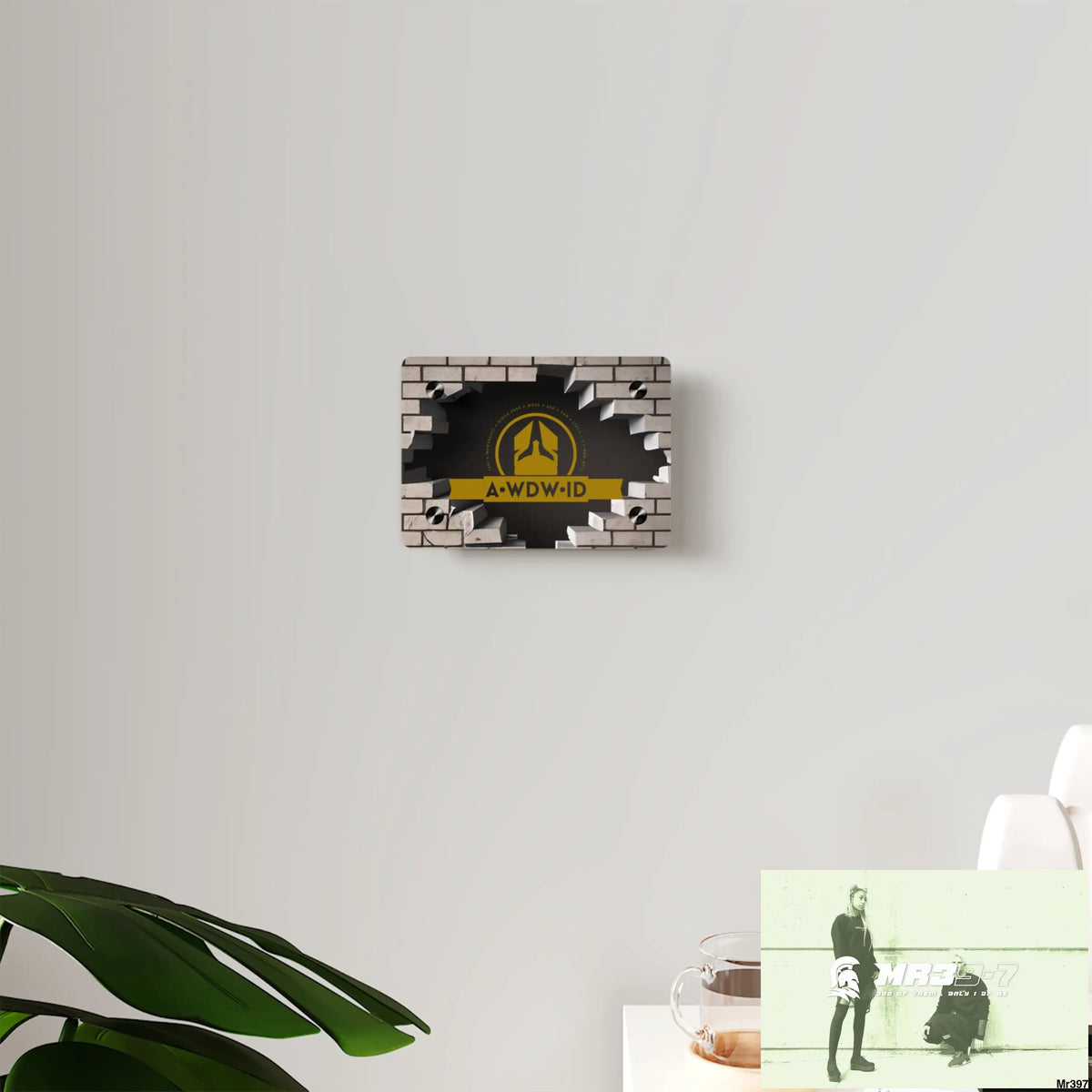 A Who Dares Wins (ID) RSF Through the 3D Cracked Brick Wall Graphic Acrylic wall Art Panels Home Decor