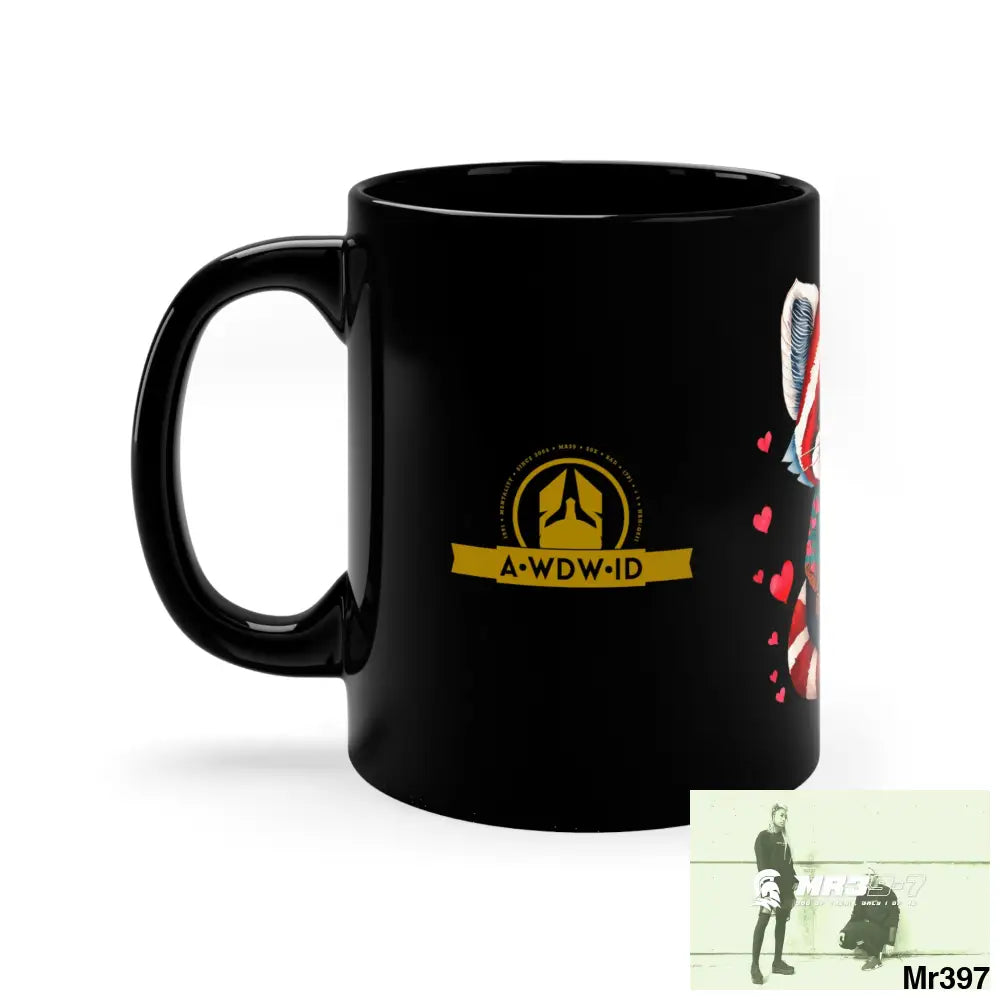 A Who Dares Wins (ID RSF) Valentines Day Cute Red Panda 11oz Black Mug 11oz Mug