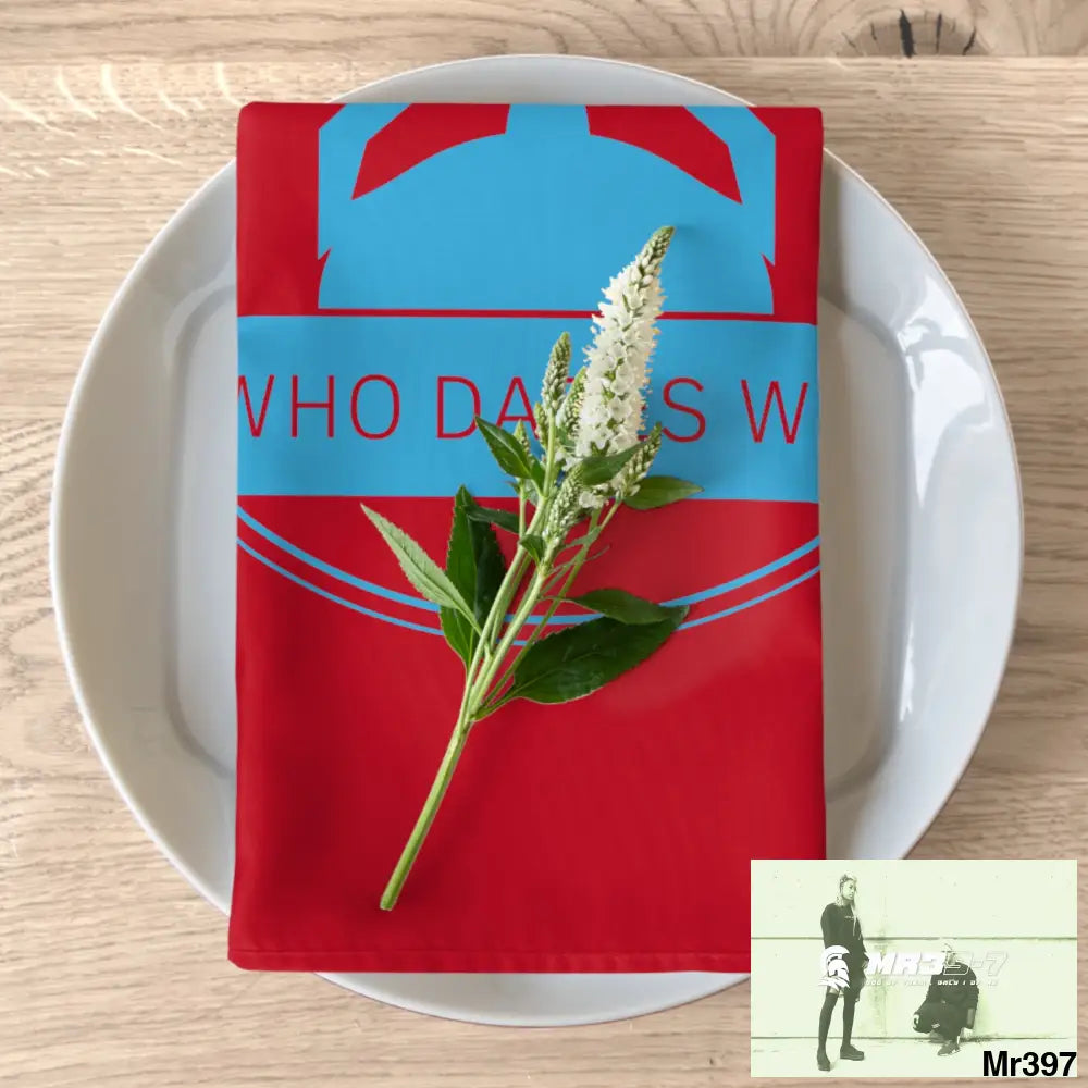 A Who Dares Wins Napkins 4-piece set / White / 19’’ × 19’’ Accessories