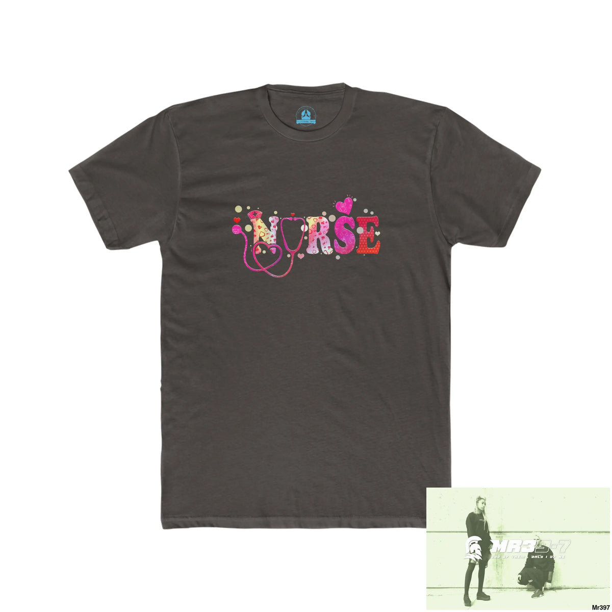 A Who Dares Wins Nurse Love Men’s Cotton Crew Tee Solid Dark Chocolate / S T-Shirt