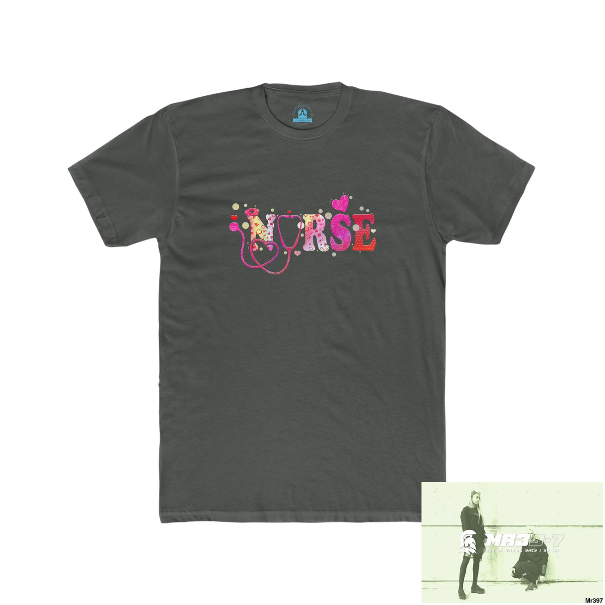 A Who Dares Wins Nurse Love Men’s Cotton Crew Tee Solid Heavy Metal / XS T-Shirt