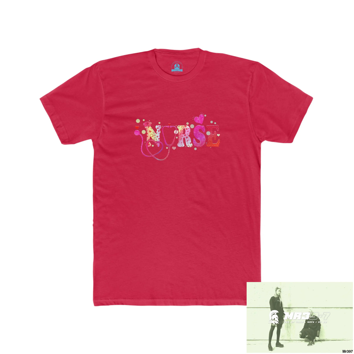 A Who Dares Wins Nurse Love Men’s Cotton Crew Tee Solid Red / XS T-Shirt