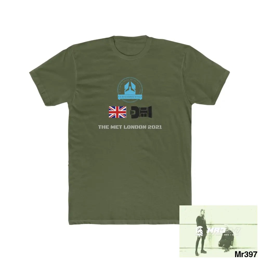 A Who Dares Wins One flew over the Redwoods Centre - Men’s Cotton Crew Tee Solid Military Green / XS T-Shirt