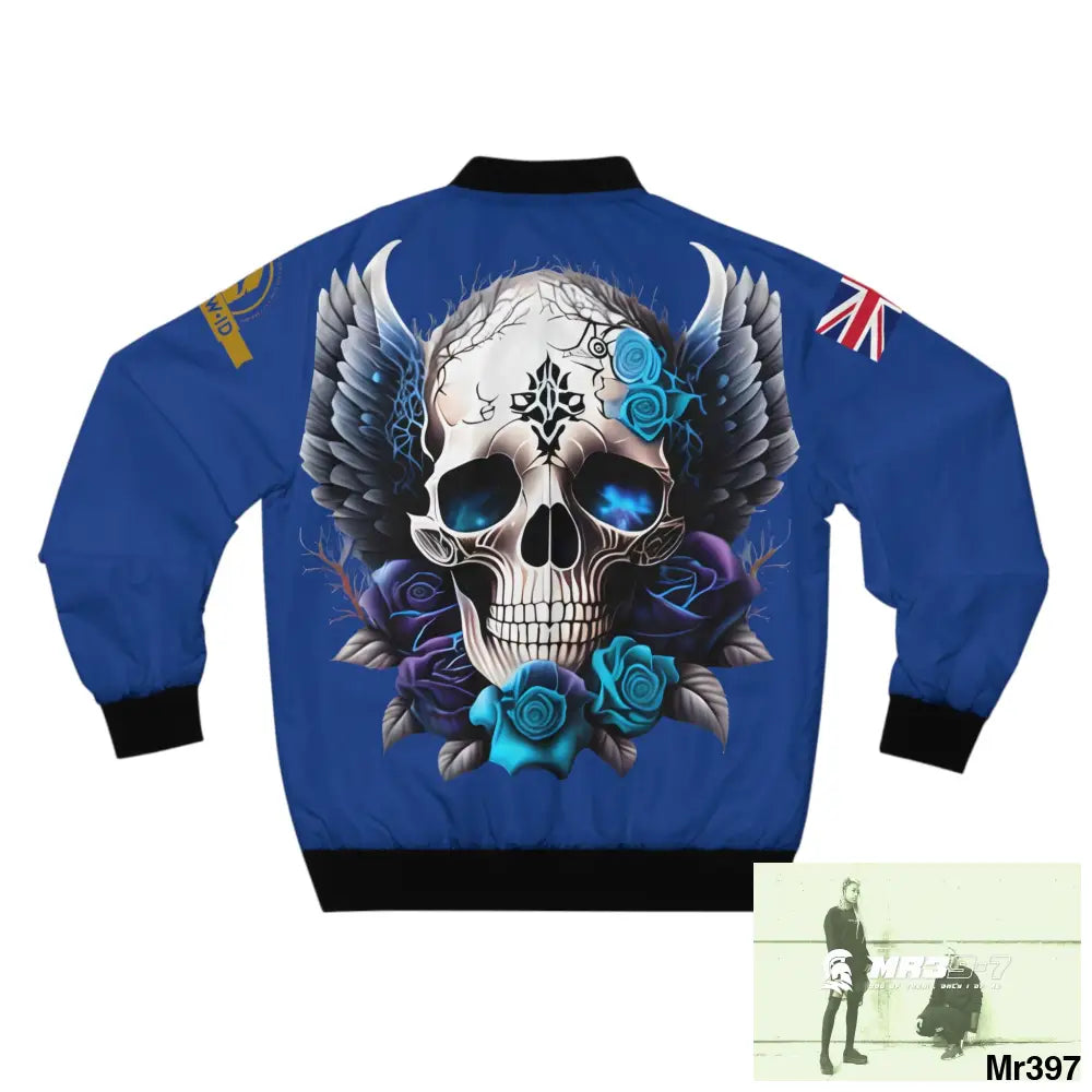 A Who Dares Wins RSF (ID) GBR Gothic Skull with Wings and Roses Men’s Bomber Jacket (AOP) All Over Prints