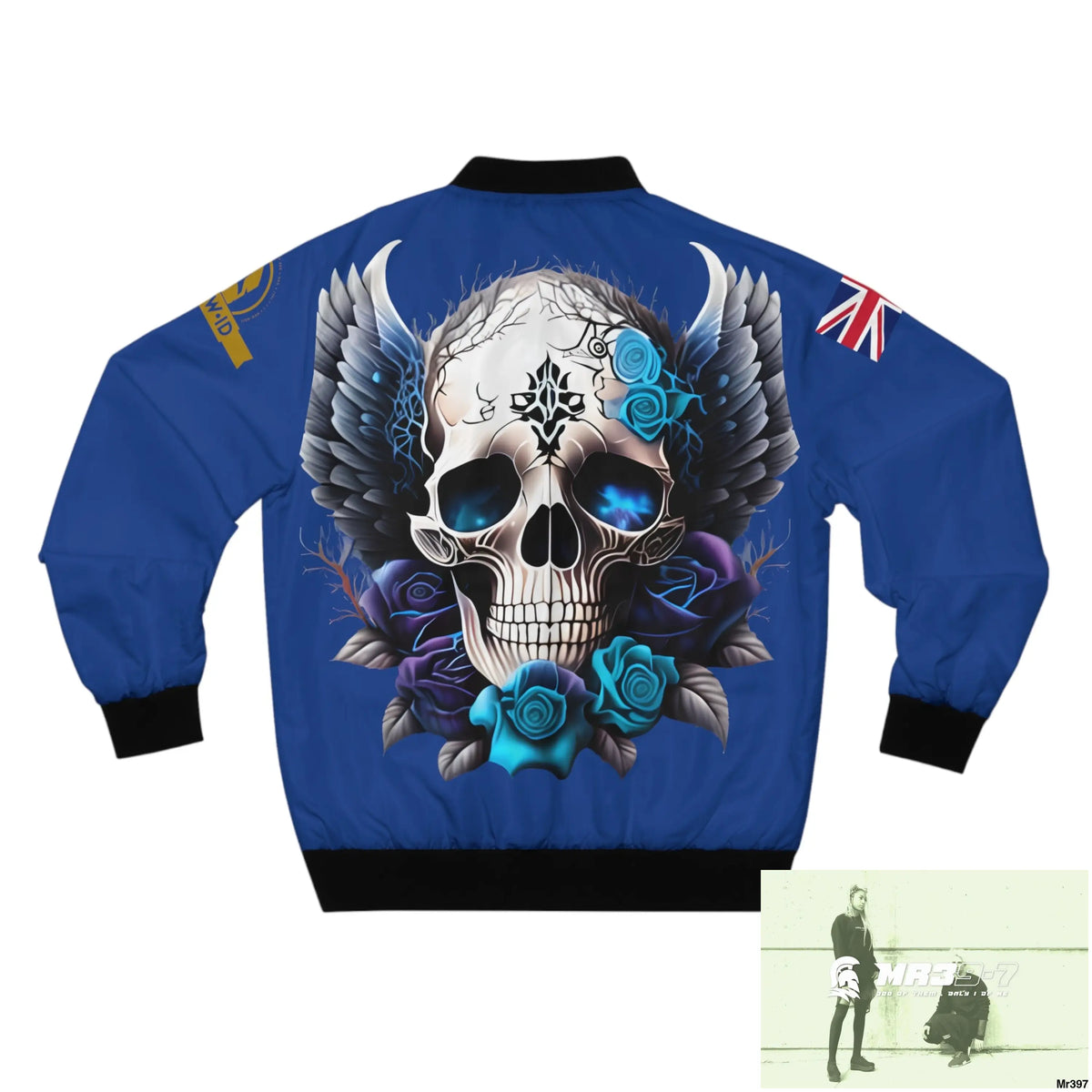 A Who Dares Wins RSF (ID) GBR Gothic Skull with Wings and Roses Men’s Bomber Jacket (AOP) All Over Prints
