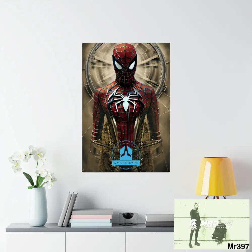 A Who Dares Wins Steampunk SpiderMan Graphic Matte Vertical Posters Poster