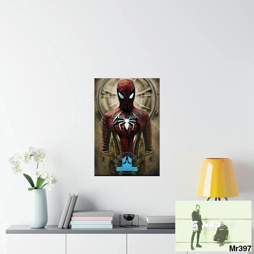 A Who Dares Wins Steampunk SpiderMan Graphic Matte Vertical Posters Poster