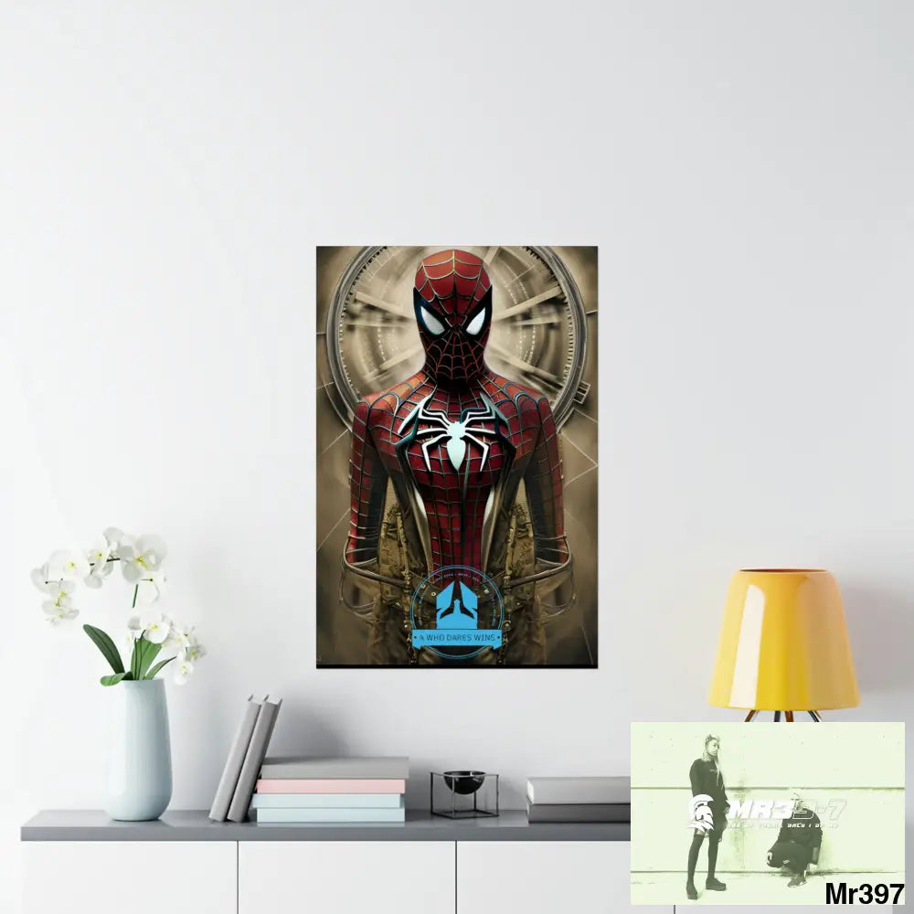 A Who Dares Wins Steampunk SpiderMan Graphic Matte Vertical Posters Poster