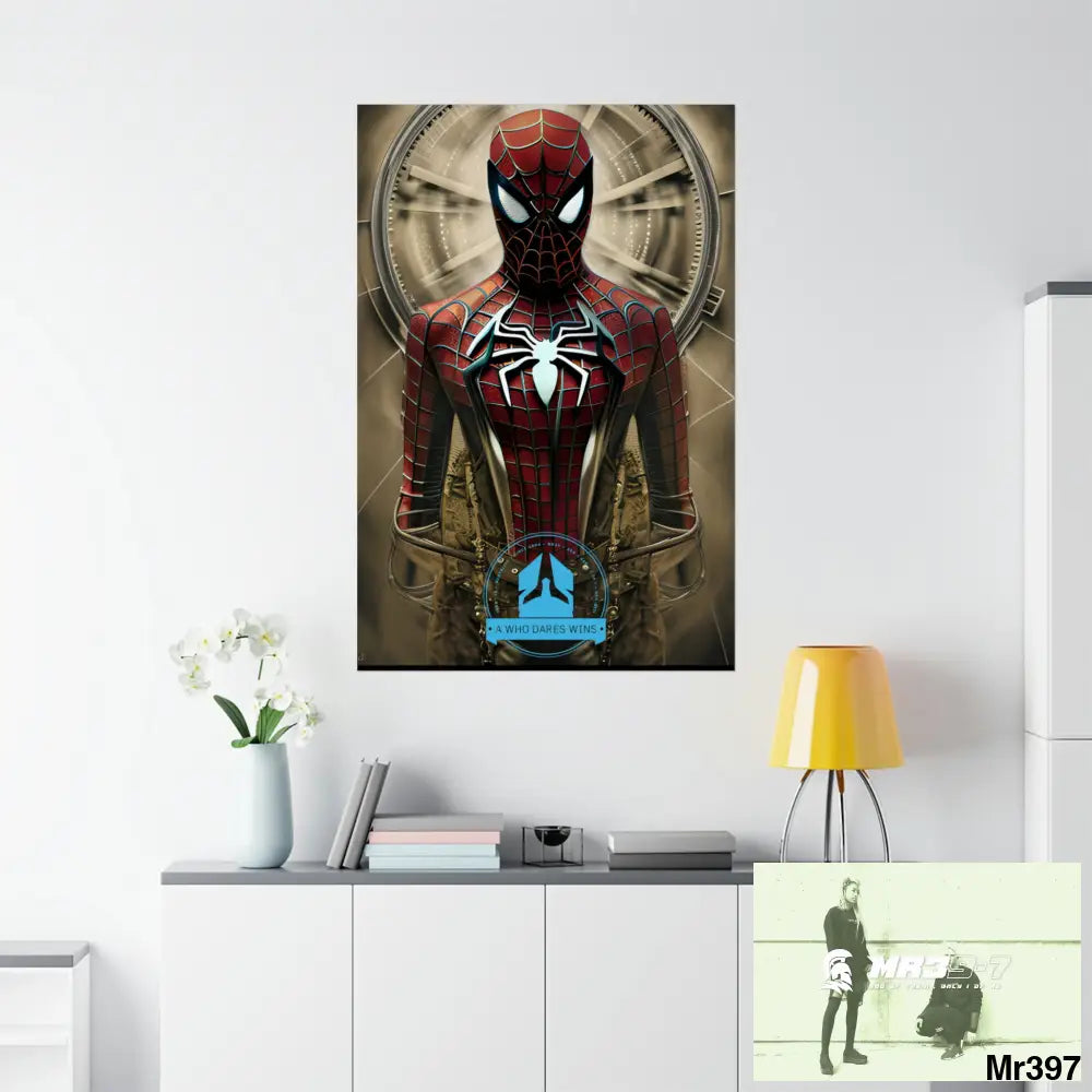A Who Dares Wins Steampunk SpiderMan Graphic Matte Vertical Posters Poster