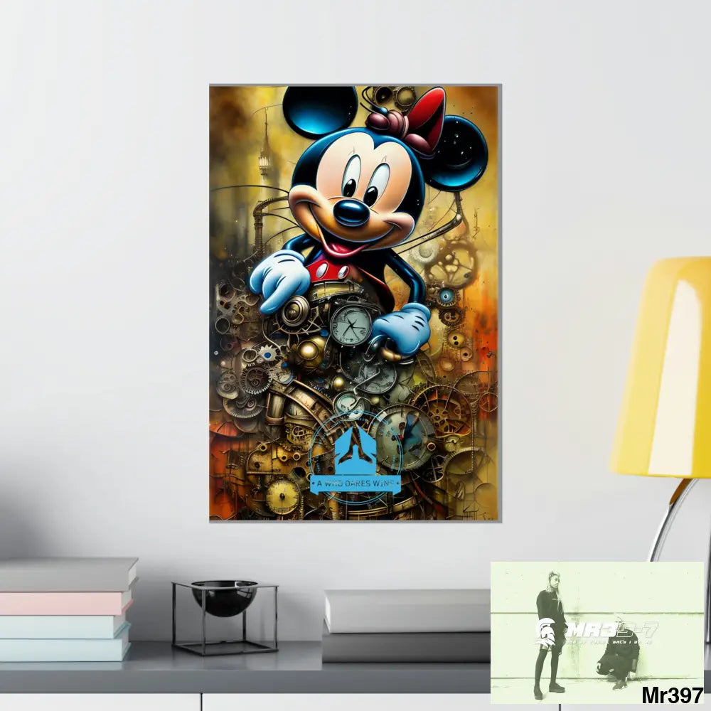 A Who Dares Wins SuperResolution Micky Mouse Steampunk Graphic Matte Vertical Posters 16″ x 24″ / Matte Poster