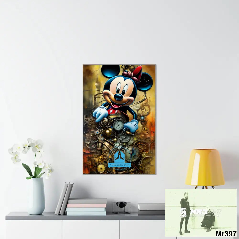 A Who Dares Wins SuperResolution Micky Mouse Steampunk Graphic Matte Vertical Posters 24″ x 36″ / Matte Poster