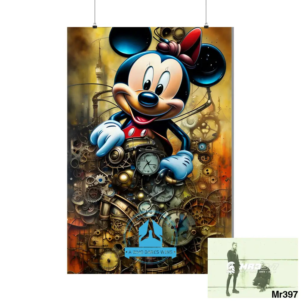 A Who Dares Wins SuperResolution Micky Mouse Steampunk Graphic Matte Vertical Posters Poster