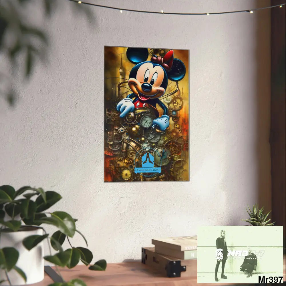 A Who Dares Wins SuperResolution Micky Mouse Steampunk Graphic Matte Vertical Posters Poster