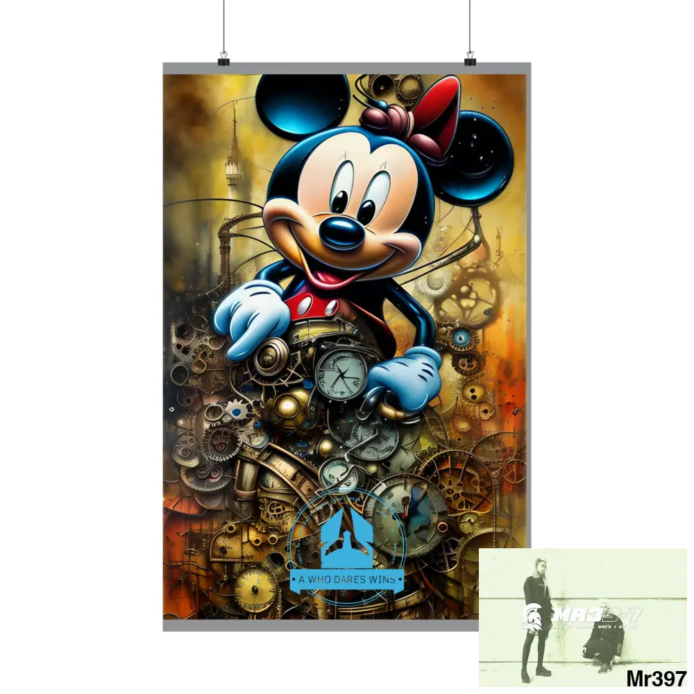 A Who Dares Wins SuperResolution Micky Mouse Steampunk Graphic Matte Vertical Posters Poster