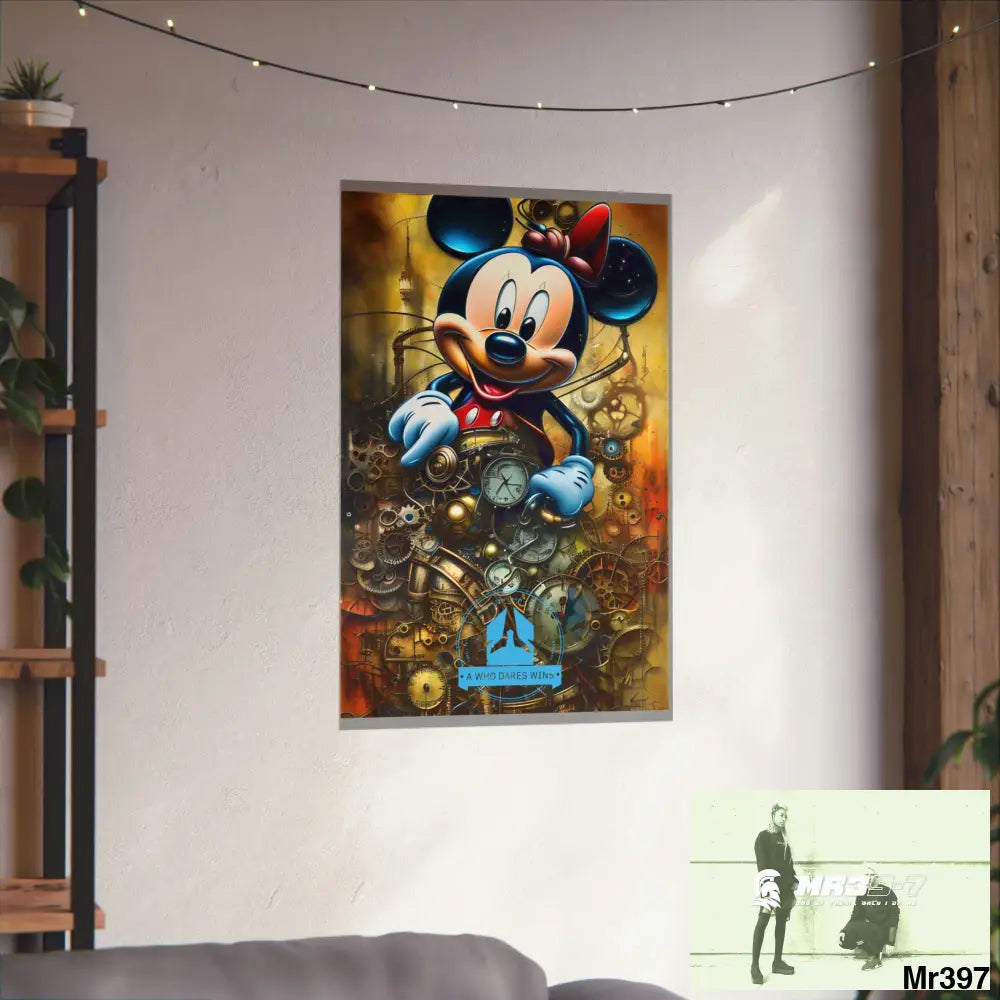 A Who Dares Wins SuperResolution Micky Mouse Steampunk Graphic Matte Vertical Posters Poster
