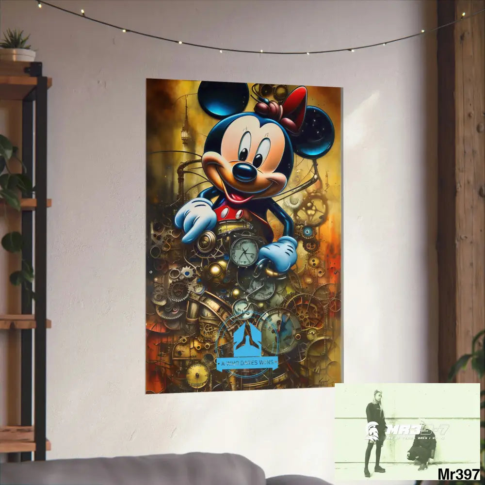 A Who Dares Wins SuperResolution Micky Mouse Steampunk Graphic Matte Vertical Posters Poster