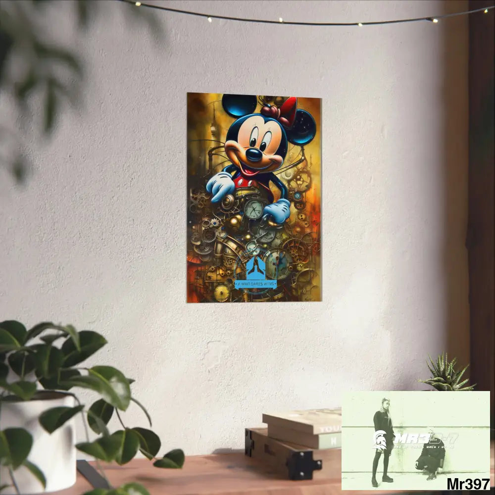 A Who Dares Wins SuperResolution Micky Mouse Steampunk Graphic Matte Vertical Posters Poster