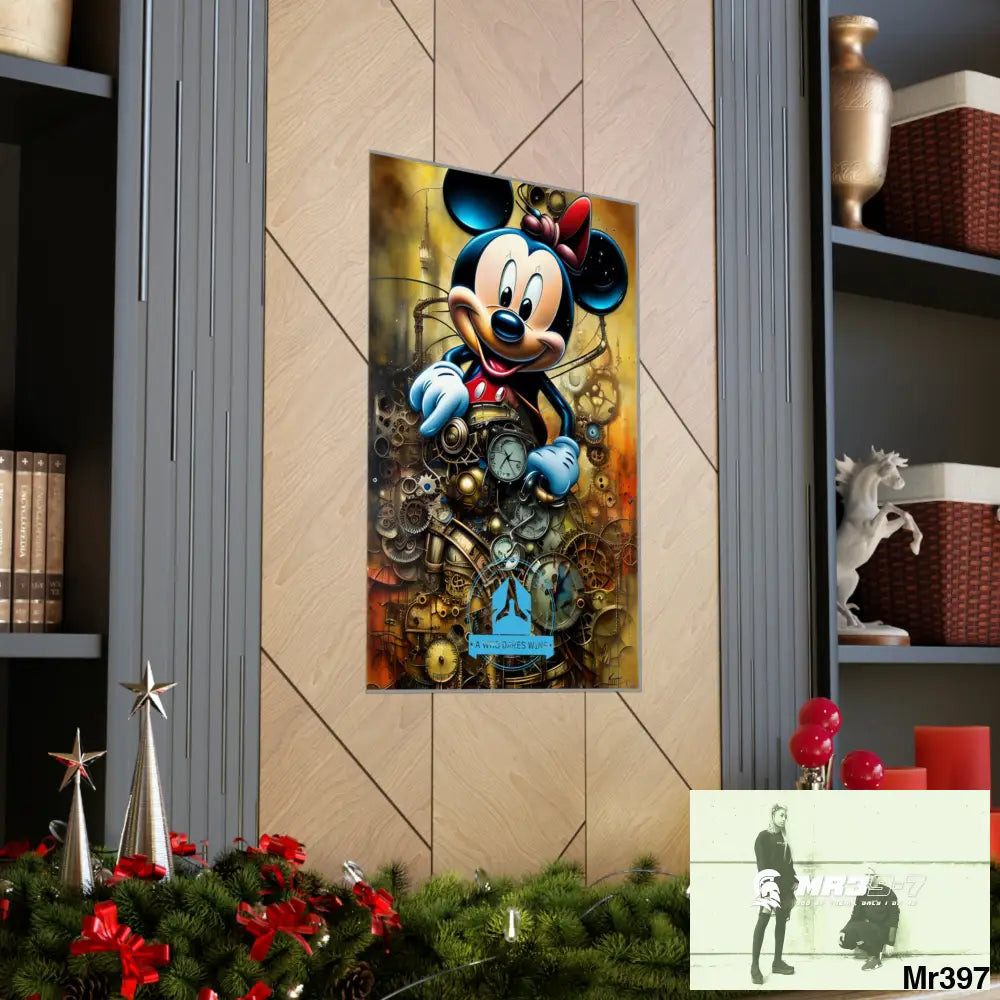 A Who Dares Wins SuperResolution Micky Mouse Steampunk Graphic Matte Vertical Posters Poster