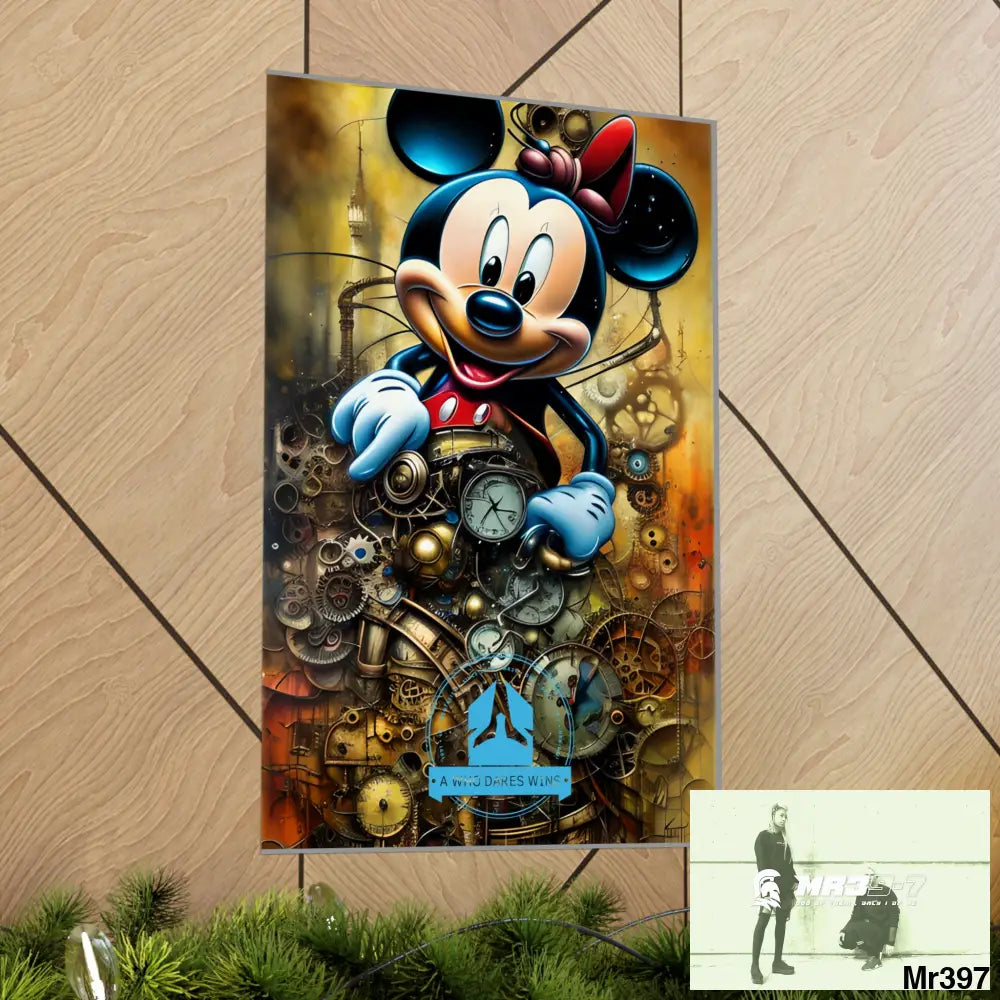 A Who Dares Wins SuperResolution Micky Mouse Steampunk Graphic Matte Vertical Posters Poster