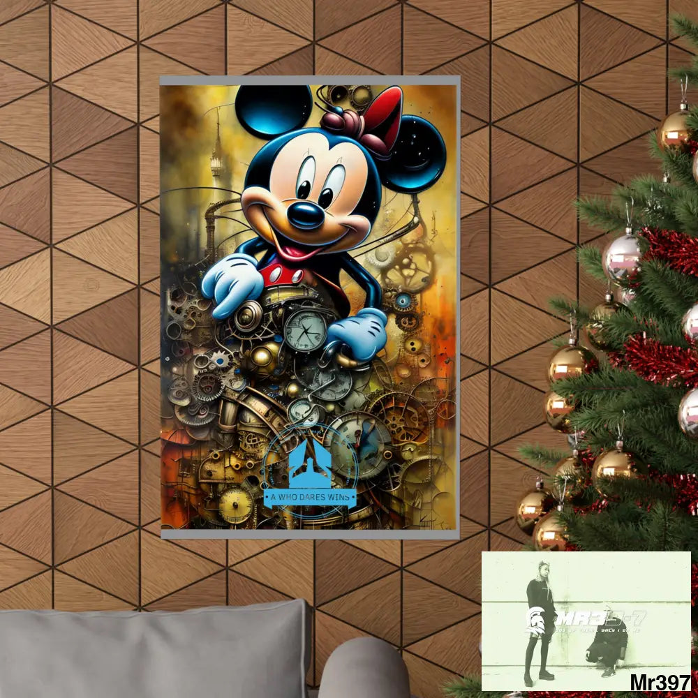 A Who Dares Wins SuperResolution Micky Mouse Steampunk Graphic Matte Vertical Posters Poster